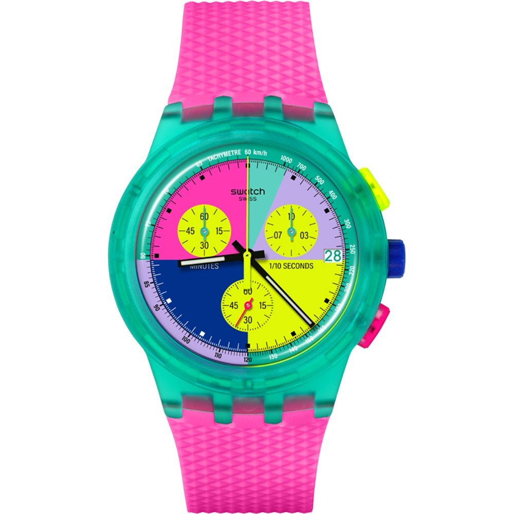 Relógio Swatch New Chrono Plastic SUSG408 Swatch Neon Flash Arrow