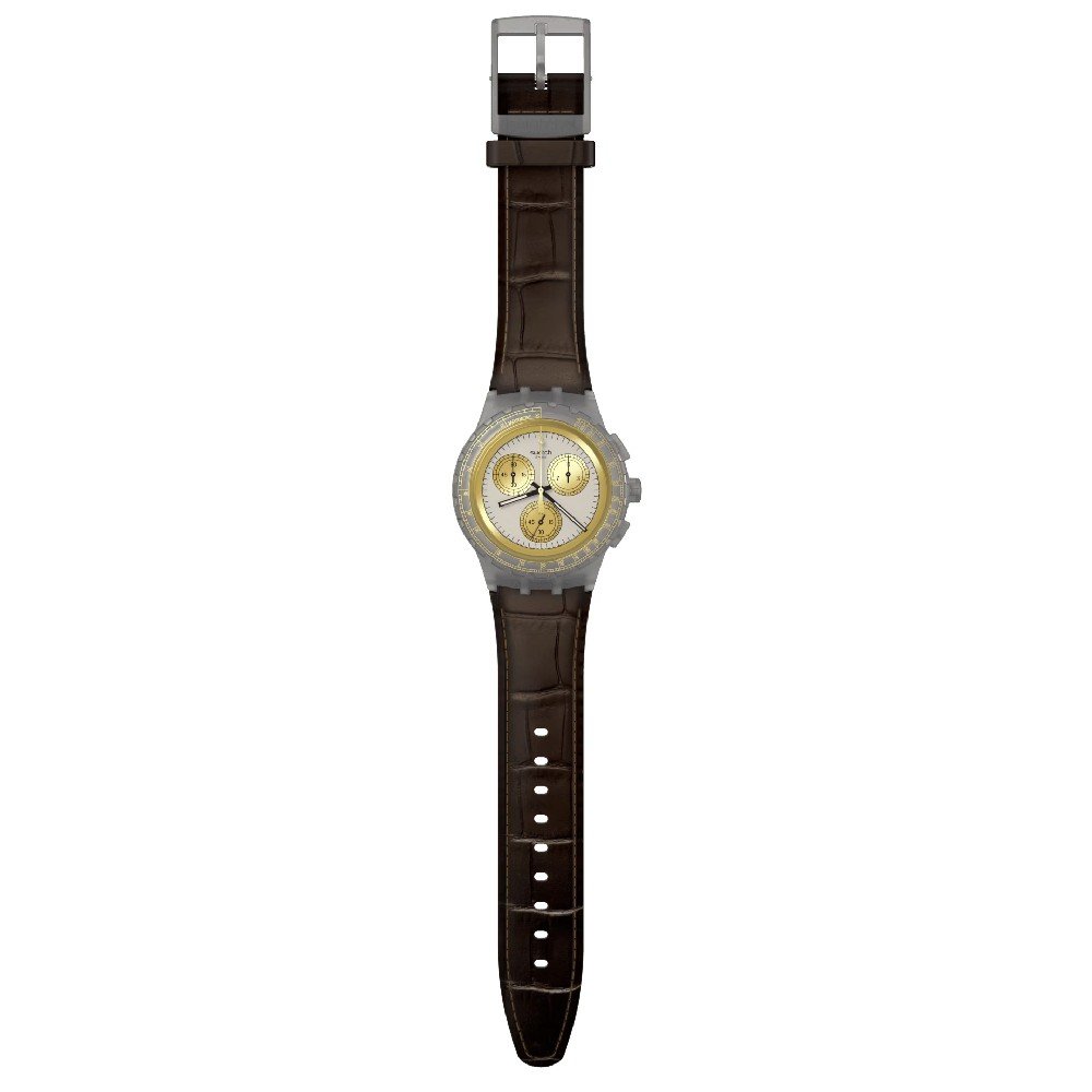 Rel Gio Swatch New Chrono Plastic Susm Golden Radiance Ean Relogios Pt